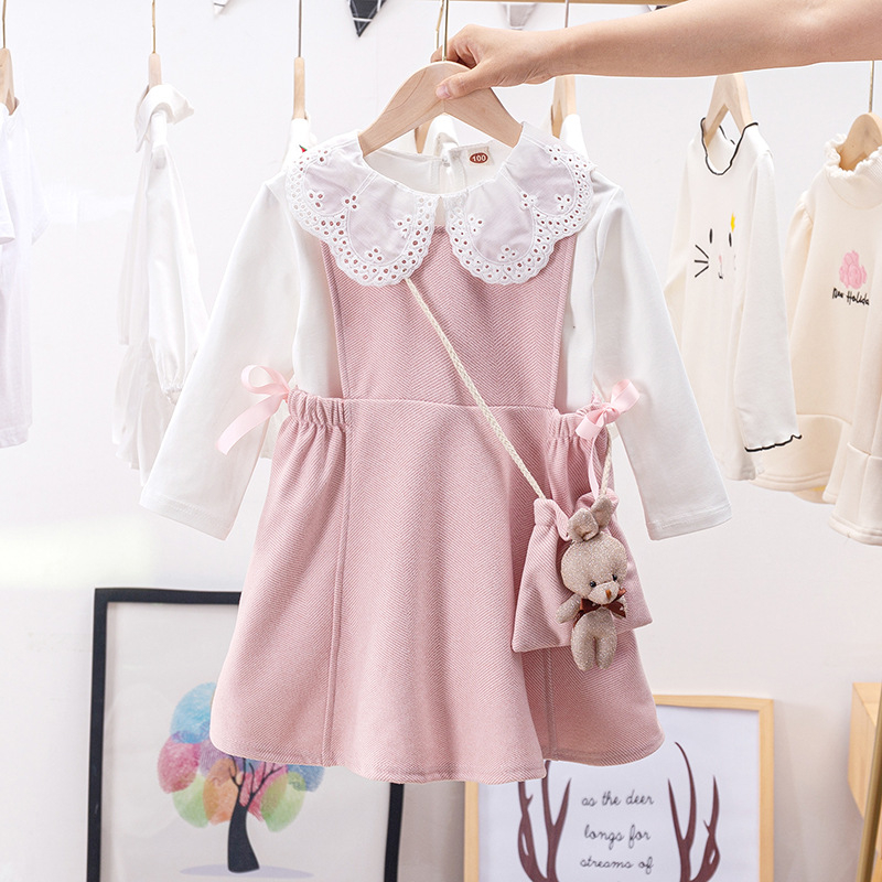 Jesenska haljina za djevojčice, proljeće i jesen 2025., novo dječje odijelo s dugim rukavima, dvodijelna haljina za bebe, princeza