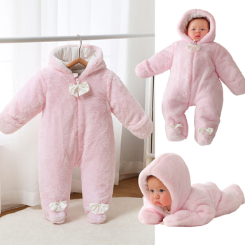 Χειμερινή ολόσωμη φόρμα με κουκούλα για νεογέννητα 0-12 μηνών για άνδρες και γυναίκες, φθινοπωρινή και χειμερινή, με χοντρό μακρυμάνικο ρούπερ, χονδρική από το εργοστάσιο
