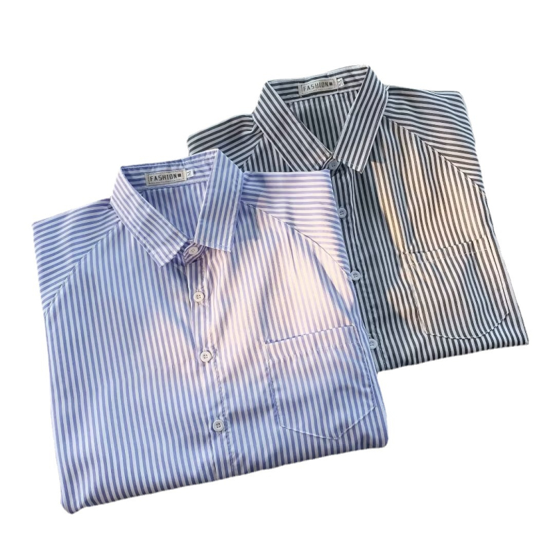 Pánske modré pruhované tričko s dlhým rukávom, jesenné tričko so soľnou základňou, palcové tričko, ležérny kabát, pánsky kabát, generácia vlasov