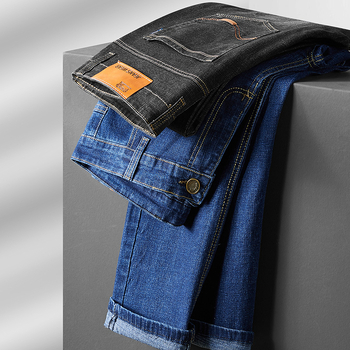 Muške traperice, nove široke, ravne, tanke, rastezljive, 2024., trendi brend, ležerne duge hlače, muške, univerzalne, rastezljive