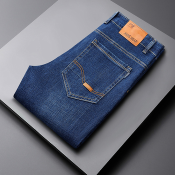 Muške traperice, nove široke, ravne, tanke, rastezljive, 2024., trendi brend, ležerne duge hlače, muške, univerzalne, rastezljive