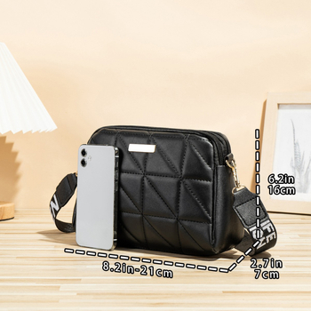 Rombična vezena torba za žene, moderna torba preko ramena, nova jednostavna torba, ležerna, jednobojna, mala kvadratna torba iz 2024.