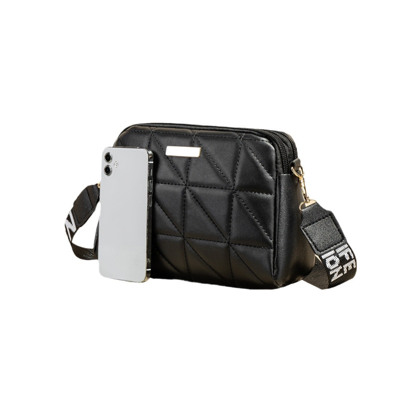 Rombična vezena torba za žene, moderna torba preko ramena, nova jednostavna torba, ležerna, jednobojna, mala kvadratna torba iz 2024.