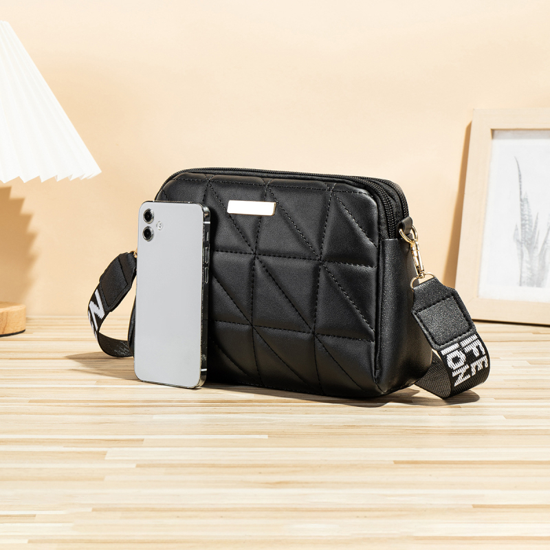 Rombična vezena torba za žene, moderna torba preko ramena, nova jednostavna torba, ležerna, jednobojna, mala kvadratna torba iz 2024.