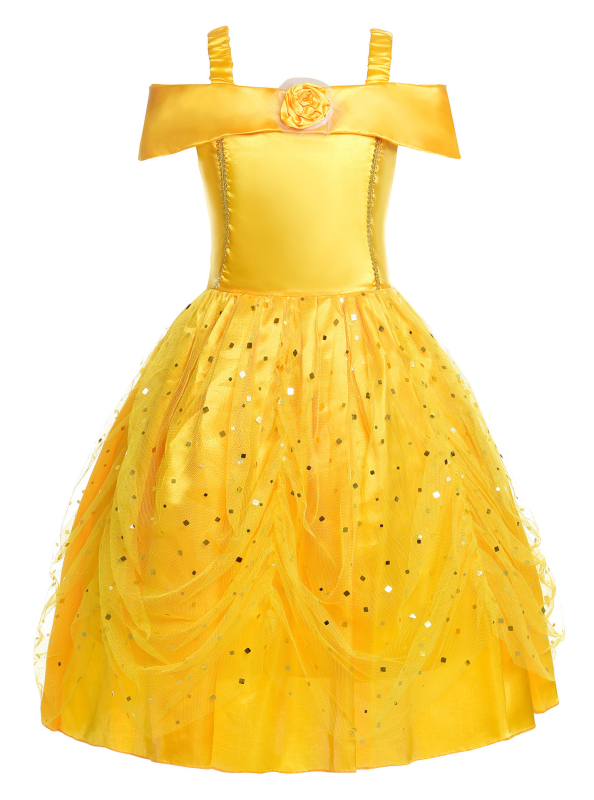 Piiriülene Euroopa ja Ameerika Belle printsessi kleit tüdrukute varrukateta sünnipäevakleit Cosplay Halloweeni kostüüm