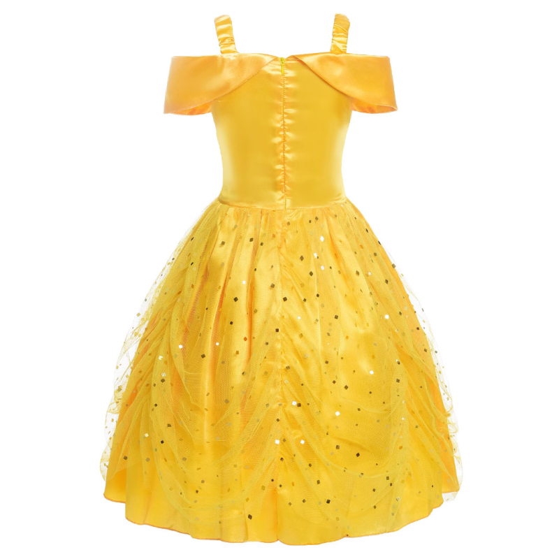 Piiriülene Euroopa ja Ameerika Belle printsessi kleit tüdrukute varrukateta sünnipäevakleit Cosplay Halloweeni kostüüm