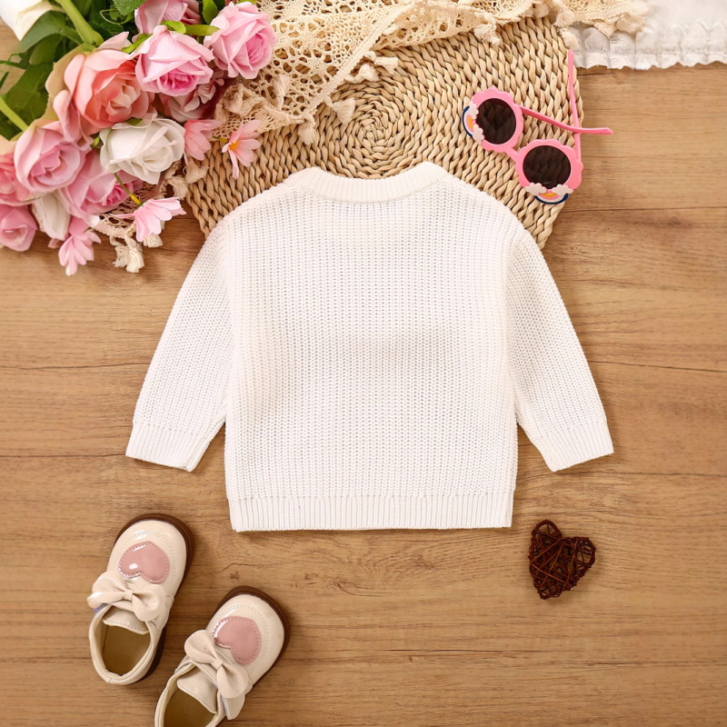 Piiriülene laste rõivas, pikkade varrukatega kampsun, kirjaga tikitud õde, beebitüdruk, soe ja mugav