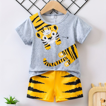 Výrobcovia priamo poskytujú rôzne vzory tigrov + potlačené šortky, všetky druhy kvalitného detského oblečenia, ochrana kvality, vysoká cena