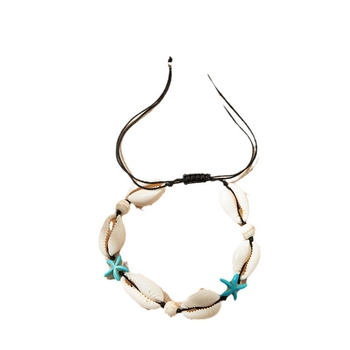 FZ0408 Nauji europietiški ir amerikietiški tarpvalstybiniai moteriški pėdų papuošalai su bohemiškais etniniais kriauklės elementais, austi ryžių karoliukų virvės mazgai