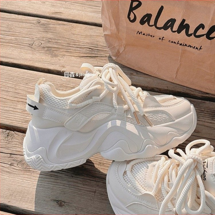 Пролетно-летни нови мрежести обувки за жени, дишащи обувки Torre, дамски бели обувки с дебело подметка, маратонки на едро AliExpress