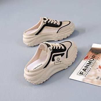 Ležerne ženske cipele s polukliznim podplatom za ljeto, tenisice bez natikača, nove mrežaste sandale Q070