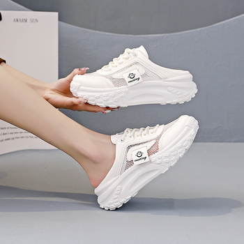 Ležerne ženske cipele s polukliznim podplatom za ljeto, tenisice bez natikača, nove mrežaste sandale Q070