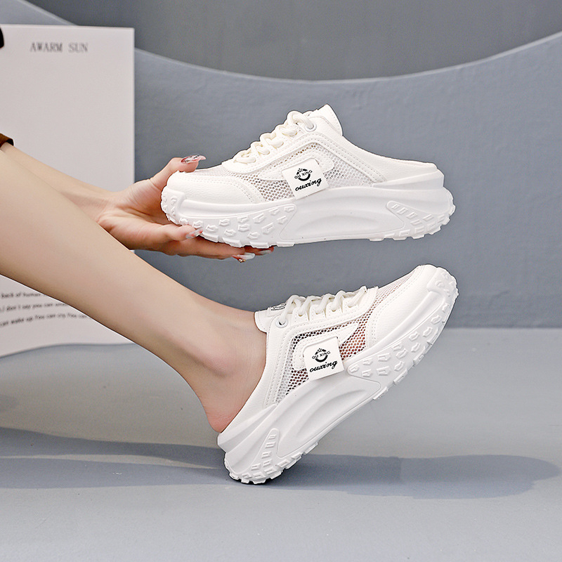 Ležerne ženske cipele s polukliznim podplatom za ljeto, tenisice bez natikača, nove mrežaste sandale Q070