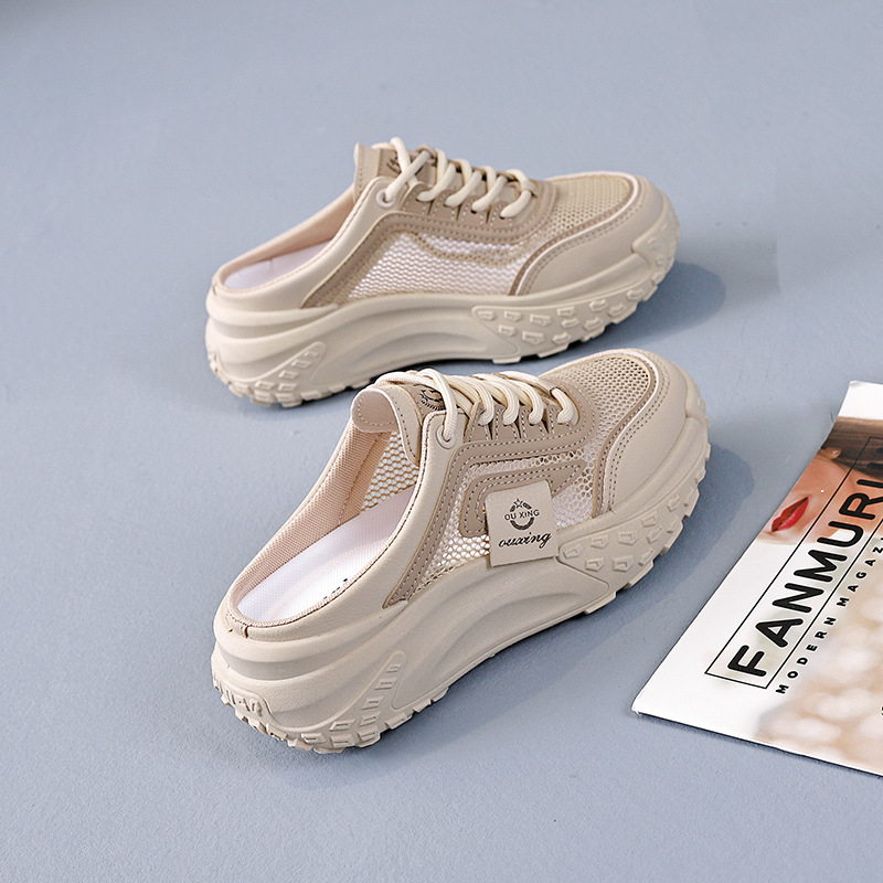 Ležerne ženske cipele s polukliznim podplatom za ljeto, tenisice bez natikača, nove mrežaste sandale Q070