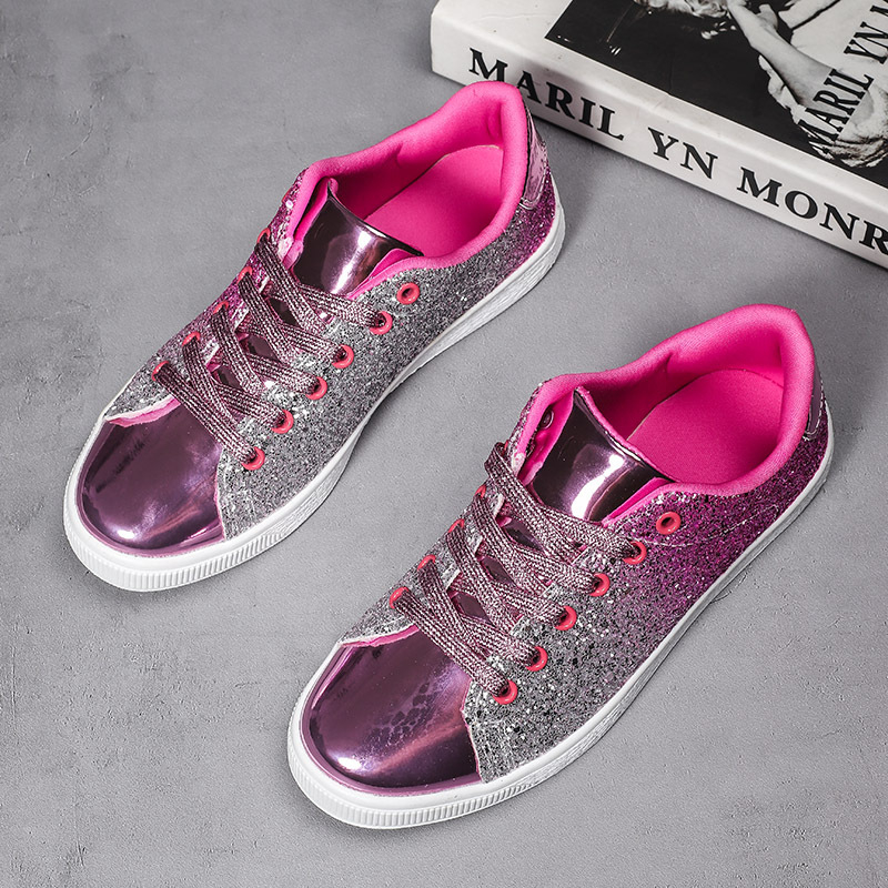 2023 m. tarpvalstybinė sportbačių užsienio prekyba pavasariui ir rudeniui nauji languoti laisvalaikio sportbačiai blizgūs madingi spalvingi moteriški mada