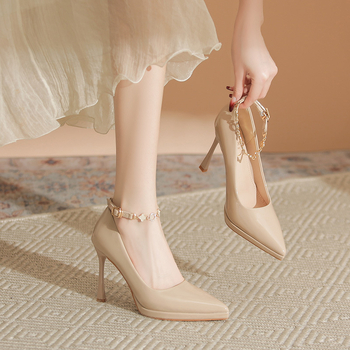 Γαλλικά Στυλ Ψηλοτάκουνα Παπούτσια με Αδιάβροχη Πλατφόρμα και Αγκράφα, Γυναικεία, Μικρά, Κομψά, Λεπτά, Ρηχά, Χωρίς Τακούνι, Χωρίς Κούραση