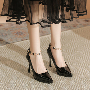 Γαλλικά Στυλ Ψηλοτάκουνα Παπούτσια με Αδιάβροχη Πλατφόρμα και Αγκράφα, Γυναικεία, Μικρά, Κομψά, Λεπτά, Ρηχά, Χωρίς Τακούνι, Χωρίς Κούραση