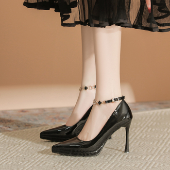 Γαλλικά Στυλ Ψηλοτάκουνα Παπούτσια με Αδιάβροχη Πλατφόρμα και Αγκράφα, Γυναικεία, Μικρά, Κομψά, Λεπτά, Ρηχά, Χωρίς Τακούνι, Χωρίς Κούραση