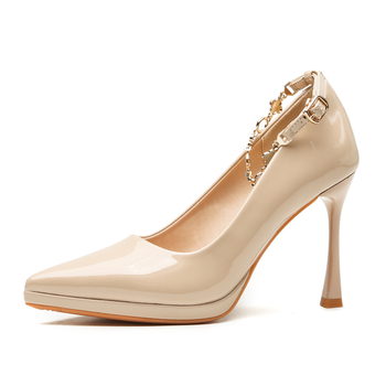 Γαλλικά Στυλ Ψηλοτάκουνα Παπούτσια με Αδιάβροχη Πλατφόρμα και Αγκράφα, Γυναικεία, Μικρά, Κομψά, Λεπτά, Ρηχά, Χωρίς Τακούνι, Χωρίς Κούραση