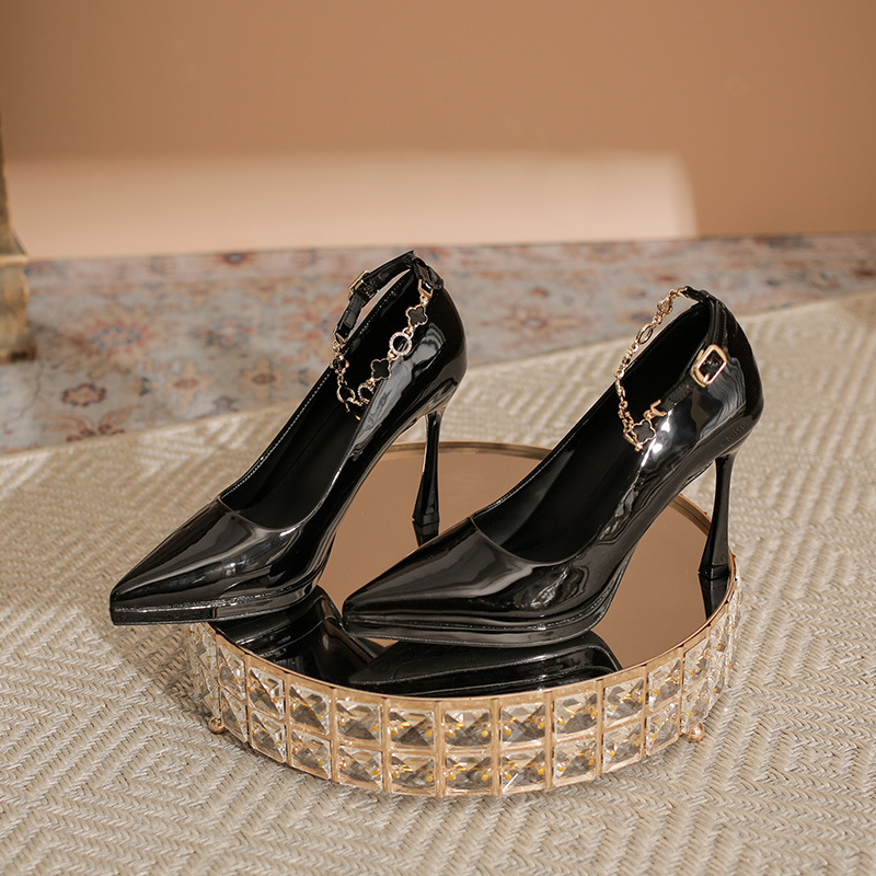 Γαλλικά Στυλ Ψηλοτάκουνα Παπούτσια με Αδιάβροχη Πλατφόρμα και Αγκράφα, Γυναικεία, Μικρά, Κομψά, Λεπτά, Ρηχά, Χωρίς Τακούνι, Χωρίς Κούραση