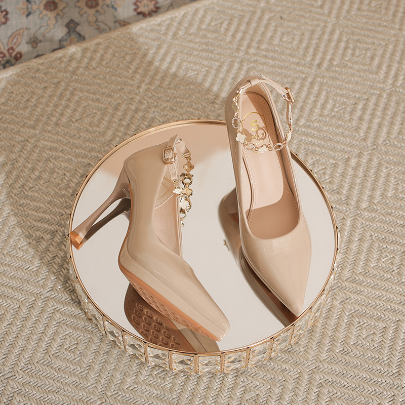 Γαλλικά Στυλ Ψηλοτάκουνα Παπούτσια με Αδιάβροχη Πλατφόρμα και Αγκράφα, Γυναικεία, Μικρά, Κομψά, Λεπτά, Ρηχά, Χωρίς Τακούνι, Χωρίς Κούραση