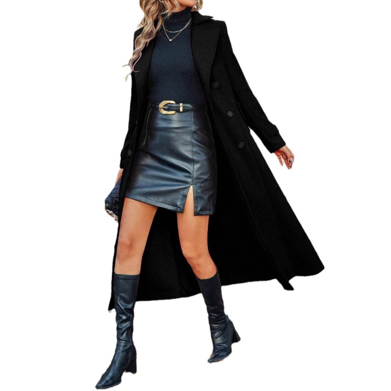 2025 m. tarpvalstybinis „Amazon“ europietiškas ir amerikietiškas rudens ir žiemos naujo stiliaus dvieilis moteriškas paltas su atvartu, elegantiškas ir madingas švarkas