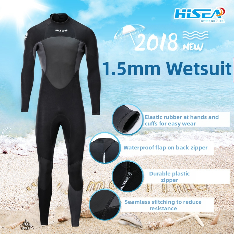 Hisea Търговия на едро 1,5 мм водолазен костюм за мъже, топъл панталон с дълъг ръкав, костюм за сърф, костюм за гмуркане, костюм за медузи на склад