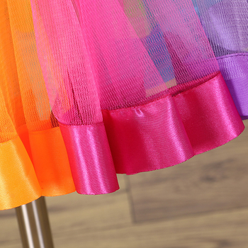 Užsienio prekybos mergaičių vaivorykštės sijono sijono sijonas didmeninė prekyba Europos ir Amerikos vaikų baleto šokių sijonu marlės sijonas