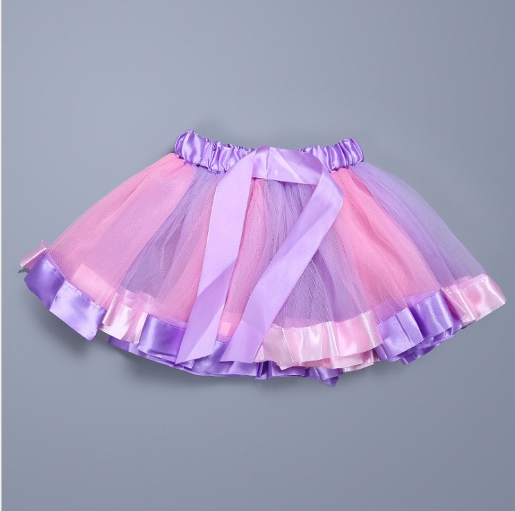 Užsienio prekybos mergaičių vaivorykštės sijono sijono sijonas didmeninė prekyba Europos ir Amerikos vaikų baleto šokių sijonu marlės sijonas