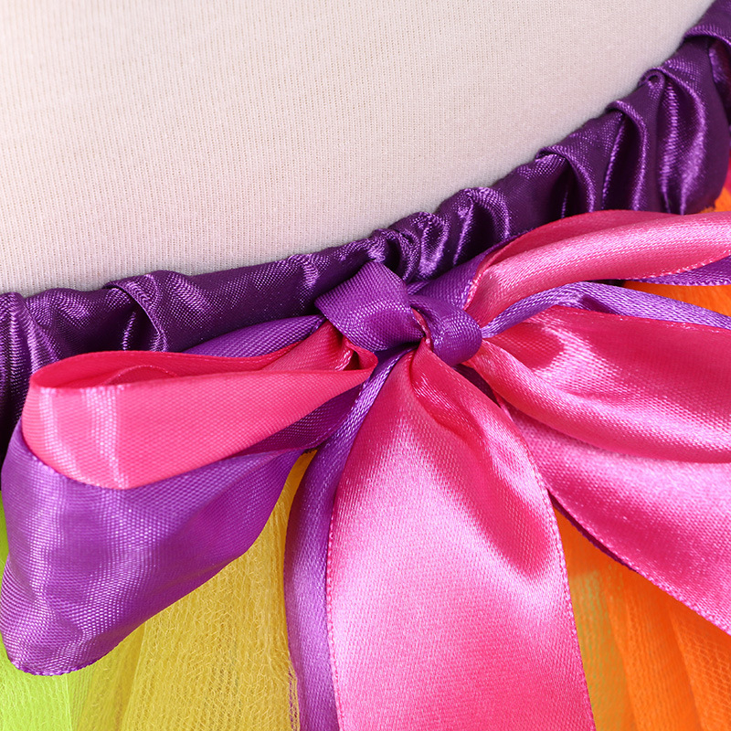 Užsienio prekybos mergaičių vaivorykštės sijono sijono sijonas didmeninė prekyba Europos ir Amerikos vaikų baleto šokių sijonu marlės sijonas