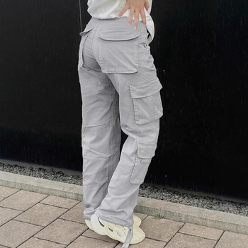 Tk423 2024 Čistý polyester Európsky a americký štýl Športové cargo nohavice s ôsmimi vreckami a harmonikovým vreckom Ležérne všestranné