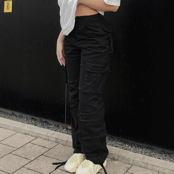 Tk423 2024 Čistý polyester Európsky a americký štýl Športové cargo nohavice s ôsmimi vreckami a harmonikovým vreckom Ležérne všestranné
