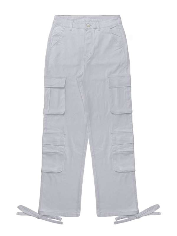 Tk423 2024 Čistý polyester Európsky a americký štýl Športové cargo nohavice s ôsmimi vreckami a harmonikovým vreckom Ležérne všestranné