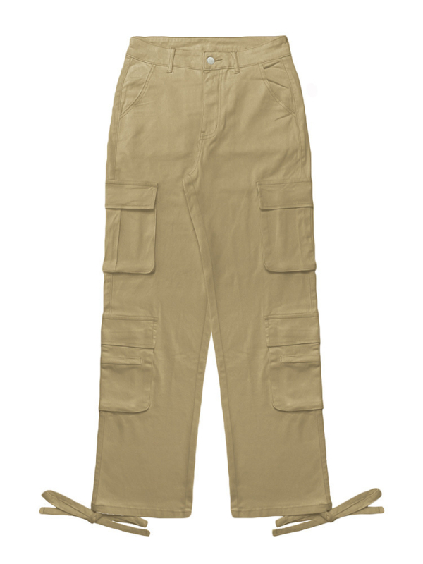 Tk423 2024 Čistý polyester Európsky a americký štýl Športové cargo nohavice s ôsmimi vreckami a harmonikovým vreckom Ležérne všestranné