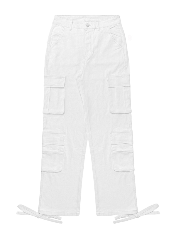 Tk423 2024 Čistý polyester Európsky a americký štýl Športové cargo nohavice s ôsmimi vreckami a harmonikovým vreckom Ležérne všestranné