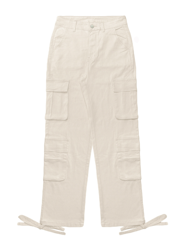 Tk423 2024 Čistý polyester Európsky a americký štýl Športové cargo nohavice s ôsmimi vreckami a harmonikovým vreckom Ležérne všestranné