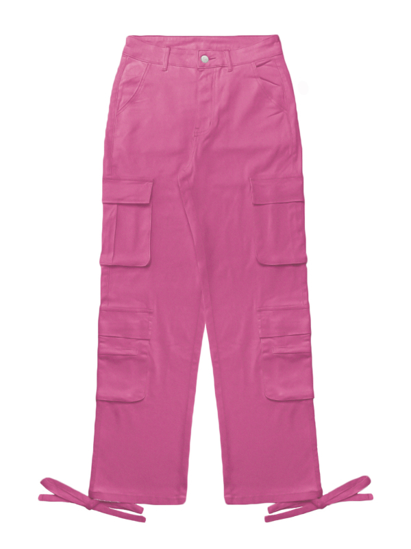 Tk423 2024 Čistý polyester Európsky a americký štýl Športové cargo nohavice s ôsmimi vreckami a harmonikovým vreckom Ležérne všestranné