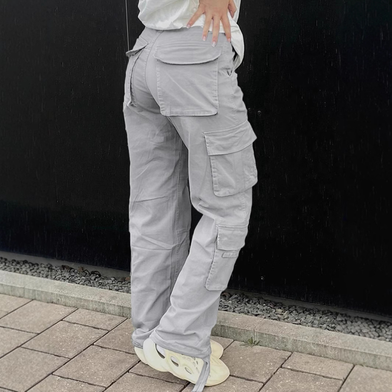 Tk423 2024 Čistý polyester Európsky a americký štýl Športové cargo nohavice s ôsmimi vreckami a harmonikovým vreckom Ležérne všestranné