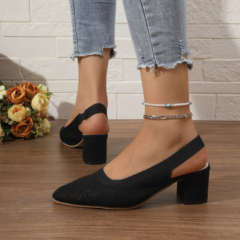 Ευρώπη και Ηνωμένες Πολιτείες διασυνοριακά ψηλοτάκουνα με μύγα υφαντά 2023 φθινόπωρο νέα γυναικεία παπούτσια plus size Amazon παπούτσια μόδας ιδιοσυγκρασίας