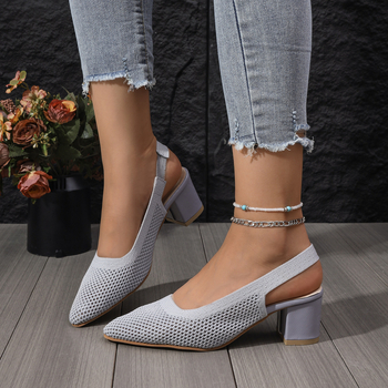 Ευρώπη και Ηνωμένες Πολιτείες διασυνοριακά ψηλοτάκουνα με μύγα υφαντά 2023 φθινόπωρο νέα γυναικεία παπούτσια plus size Amazon παπούτσια μόδας ιδιοσυγκρασίας