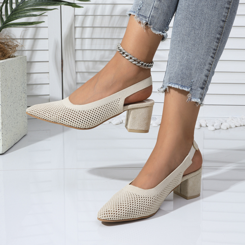 Europa i Sjedinjene Države prekogranične pletene visoke pete 2023. jesenske nove ženske cipele plus size Amazon temperament modne cipele