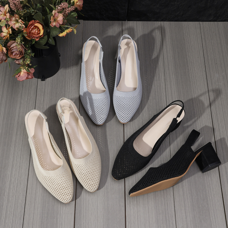 Europa i Sjedinjene Države prekogranične pletene visoke pete 2023. jesenske nove ženske cipele plus size Amazon temperament modne cipele