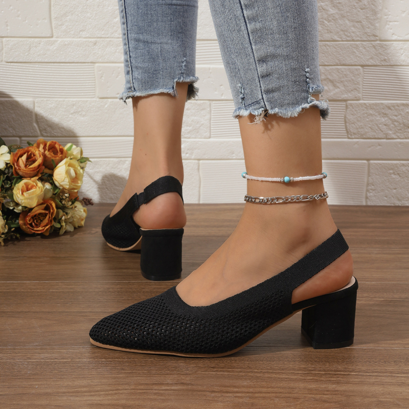 Europa i Sjedinjene Države prekogranične pletene visoke pete 2023. jesenske nove ženske cipele plus size Amazon temperament modne cipele