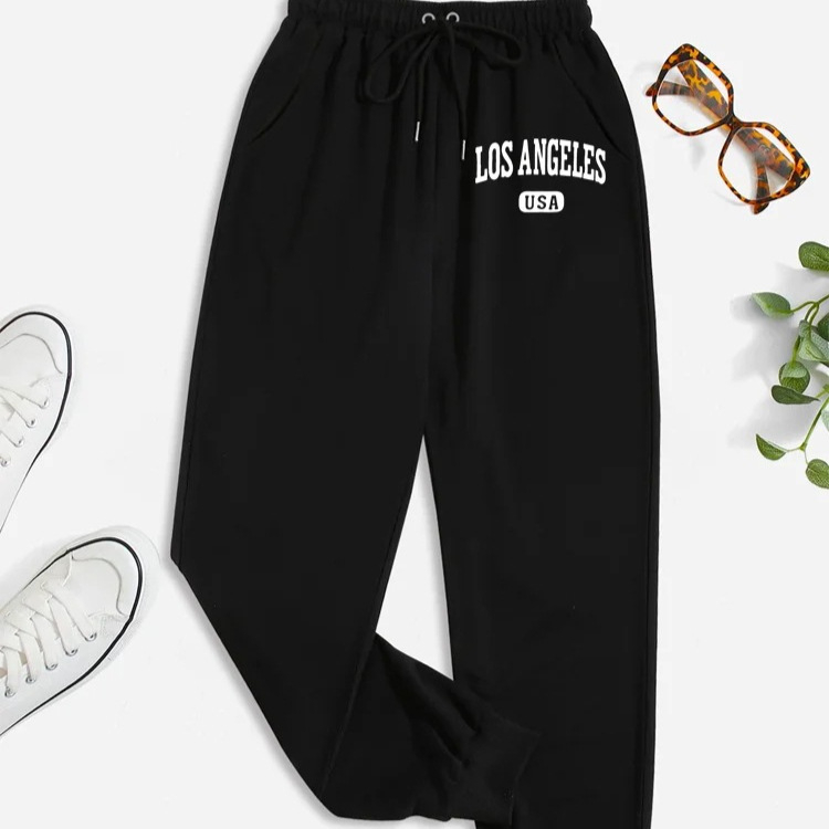 2024. aasta kevad- ja sügisesed uued meeste ja naiste vabaaja spordipüksid, sirged püksid, kirjaga trükitud mitmevärvilised püksid