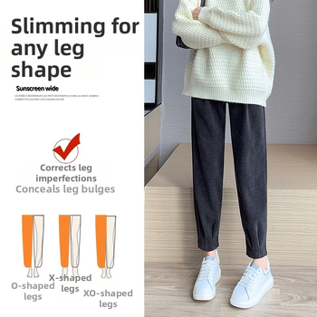 Панталони за бременни, есенни и зимни панталони с полар, евро памучни кадифени къси панталони, гащички, тесни прави панталони, панталони с качулка, пролетно и есенно облекло