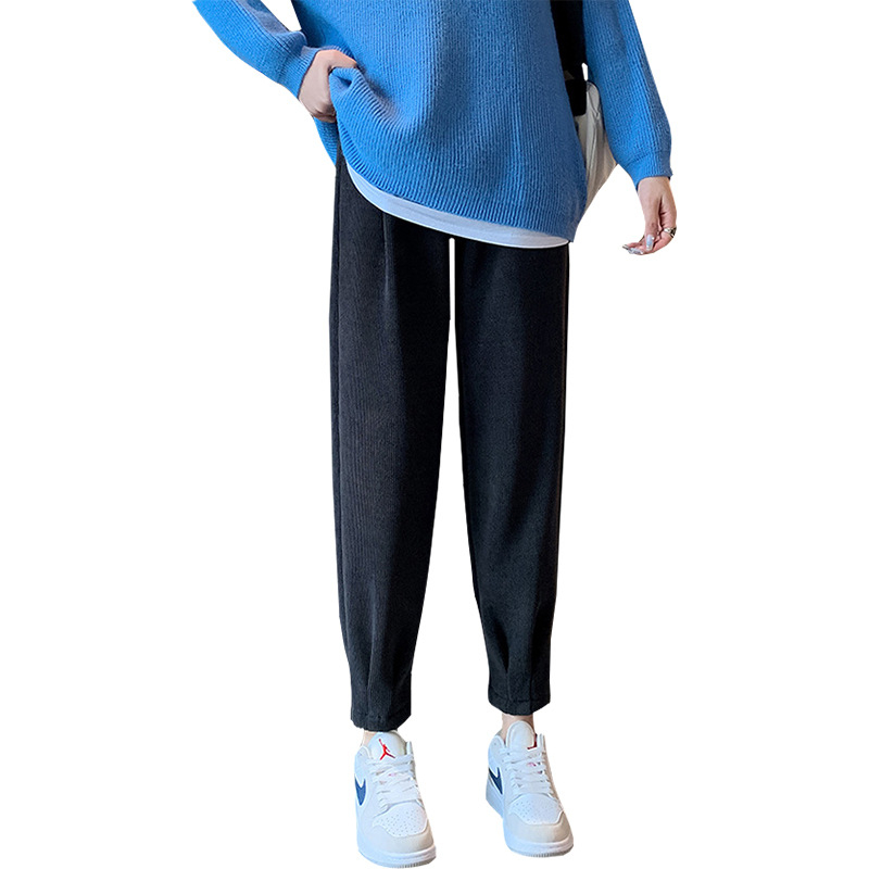 Панталони за бременни, есенни и зимни панталони с полар, евро памучни кадифени къси панталони, гащички, тесни прави панталони, панталони с качулка, пролетно и есенно облекло