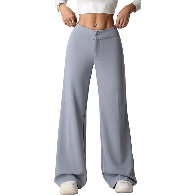Amazon Európske a americké cezhraničné všestranné nové dámske oblečenie Jednofarebné vysoké pásové voľné elastické mierne rozšírené zahraničné obchodné ležérne široké nohavice pre ženy