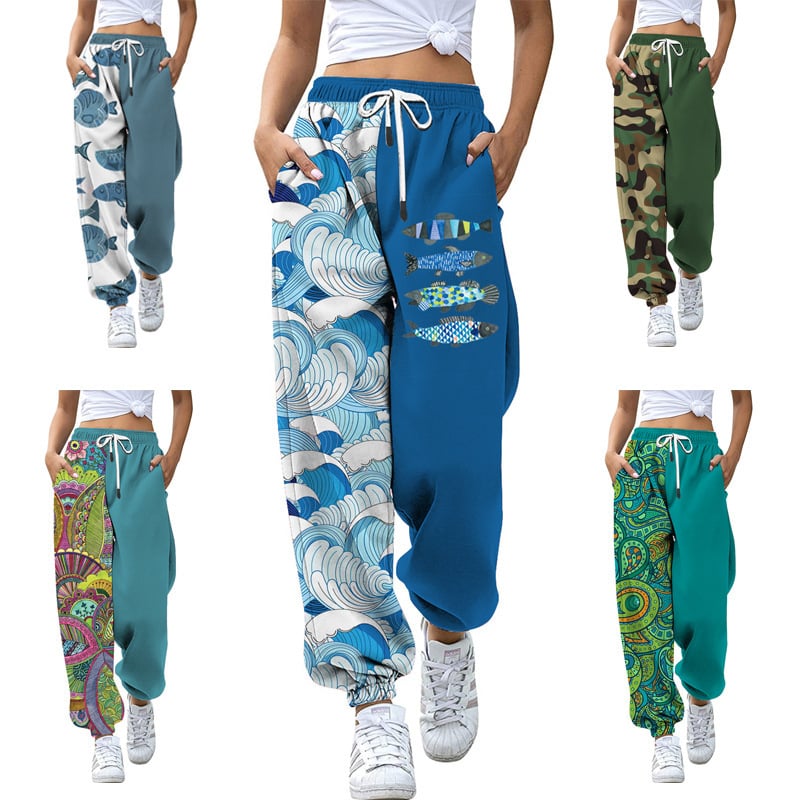Pantaloni sport cu curea înaltă și cusătură din coardă, slim fit, stil european și american 2024, toamnă transfrontalieră, casual, imprimați, slim fit, sport