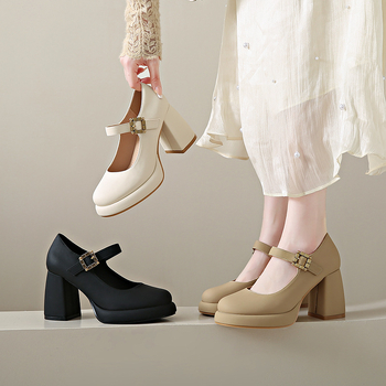 Modne cipele s visokom petom veličine 43, nove ženske cipele s visokom petom u vilinskom stilu, plus veličine, ženske kožne cipele s visokom petom