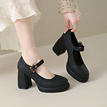 Μοντέρνα ψηλοτάκουνα παπούτσια γυναικών μεγέθους 43, νέο στυλ νεράιδων, γυναικεία δερμάτινα παπούτσια plus size με ψηλοτάκουνα